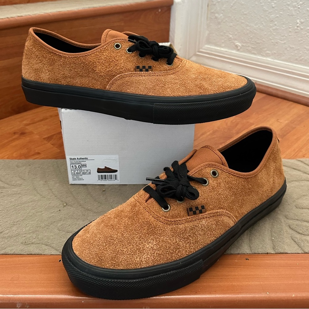 Vans Skate Authentic - Hairy Suede Black/Rust